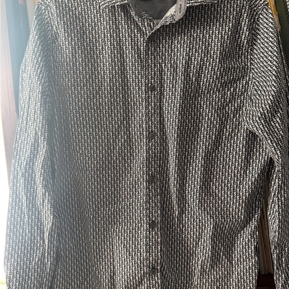 DKNY Monochrome Geometric Button-Down Shirt